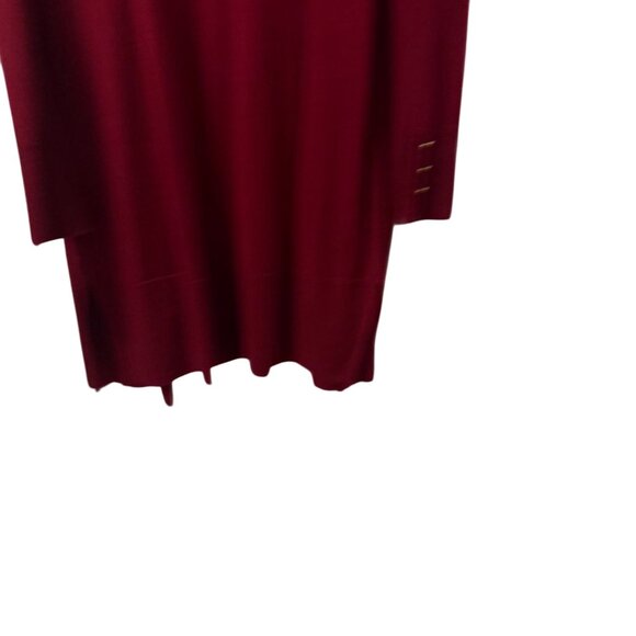 Talbots Long Open Front Burgundy Cardigan Sweater Sz Medium Soft long sweater - Picture 9 of 12